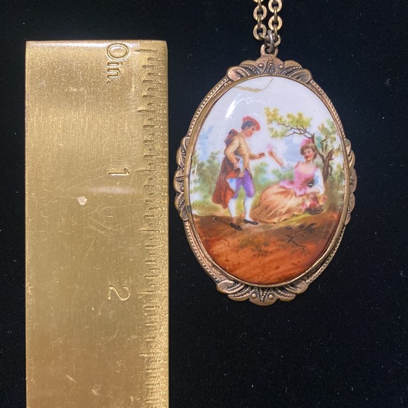 Vintage Victorian Hand Painted Necklace - Picture 10 of 14